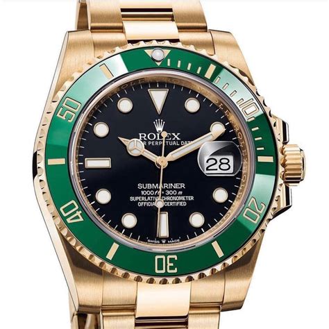 rolex submariner gold green face